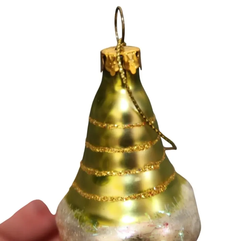 Knee Hugger Elf on a Shelf Blown Glass Christmas Ornament 6 in Vintage